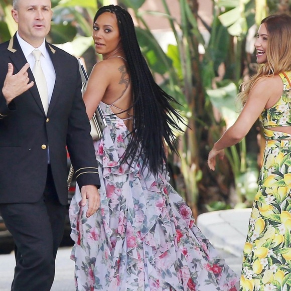 *Flaws* Fame and Partners Queen Ann Dress Size 4 Floral Ruffle Maxi Dress - Picture 3 of 16